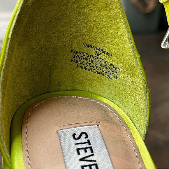 Steve Madden Varia lime green satin platform wedge sandals - Picture 6 of 7
